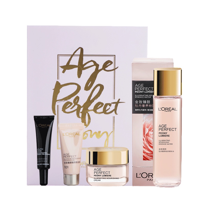 欧莱雅金致臻颜牡丹奢养精华水紧致补水130ml保湿