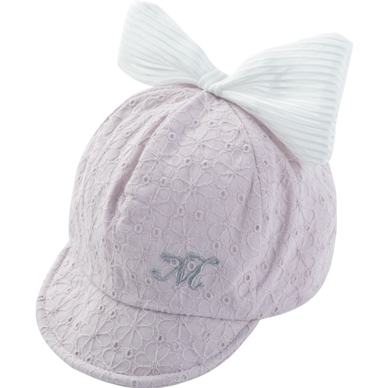 贝贝怡宝宝可爱帽子夏季女童蝴蝶结甜美遮阳帽191P524