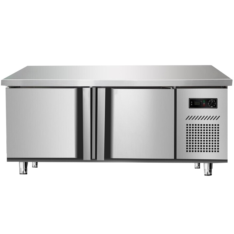 德玛仕(DEMASHI)商用冰柜保鲜工作台操作台冷藏冷冻 掩门砧头平台雪柜1米5 TDC-15A80CG工程款全冷藏