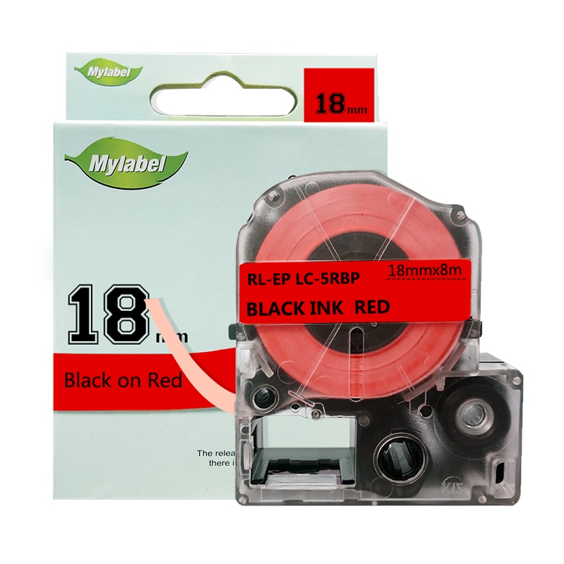 e代经典 18mm红底黑字标签色带 适用爱普生EPSON LW400;LW700;LW600P; LK-5RBP