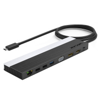 睿因(wavlink)WL-UMD03 typec扩展坞多屏扩展12合一扩展三屏VGA/HDMI/DP接口4k高清显示