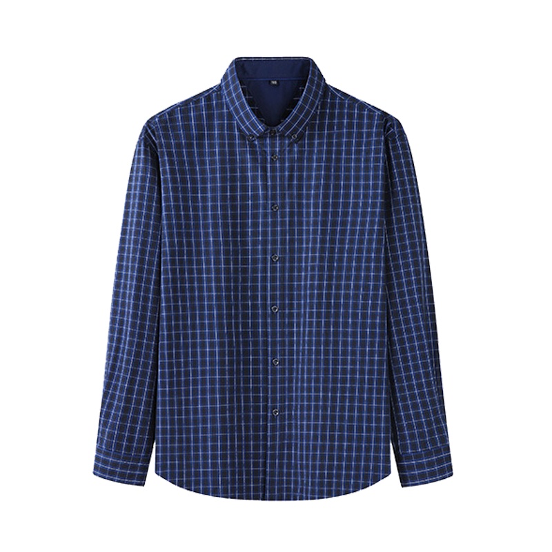 PMMP男士胖子春秋大码衬衫宽松春秋季格子简约长袖衬衫加肥加大码潮牌外套