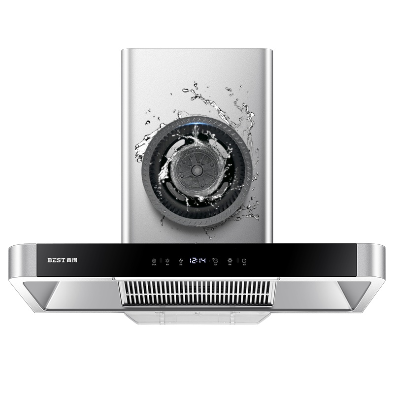 华帝股份百得(BEST)油烟机E508家用欧式顶吸式抽油烟机吸油烟机单烟机单机触控式18大吸力智能体感高频自清洗