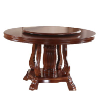 榭邦 实木圆桌餐桌简约现代新中式圆台饭桌餐厅家具 1.3米餐桌 1300*1300*750mm 带转盘