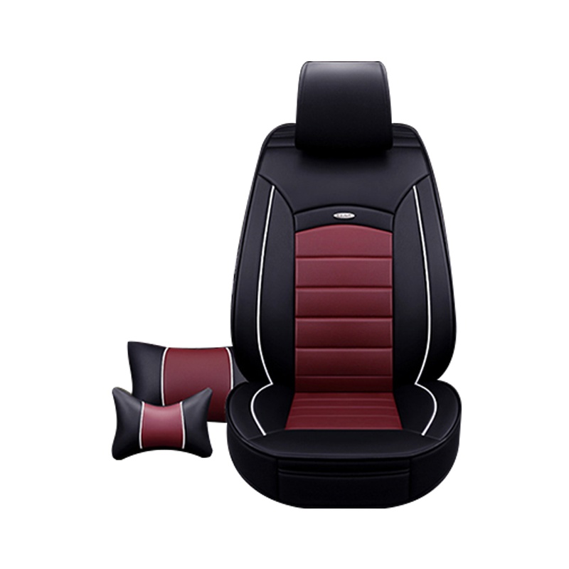 布雷什(BOLISH)五座四季通用汽车坐垫夏季凉垫全包围皮革汽车座垫座套车椅垫车内饰品全皮革豪华款\黑红色