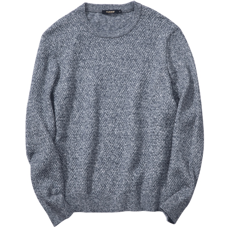 千纸鹤男装休闲圆领针织衫2018秋季新款毛衣男士长袖套头潮55023