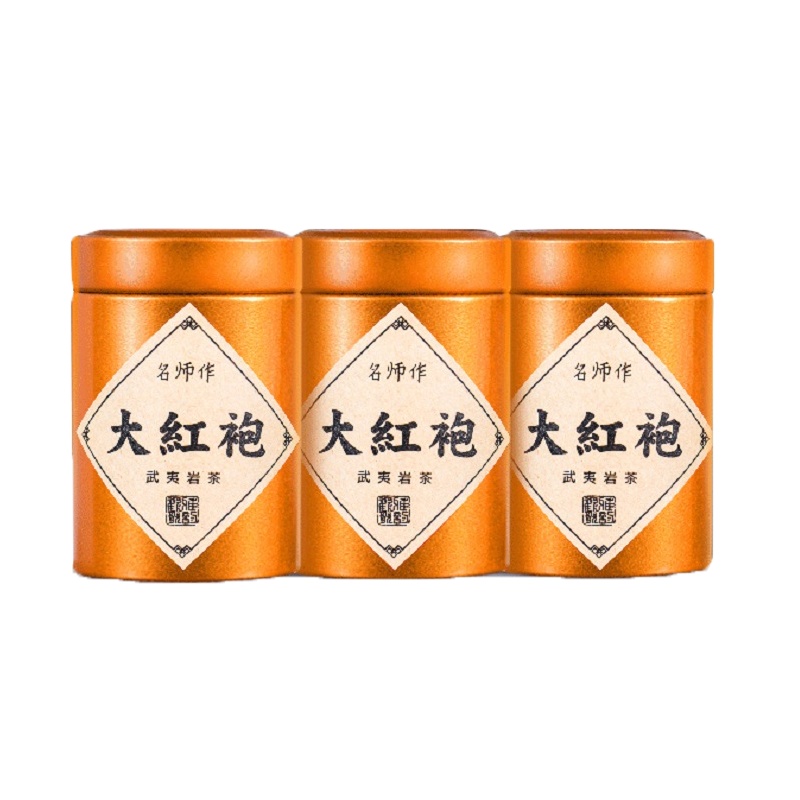 源御露武夷山大红袍乌龙茶岩骨花香肉桂大红袍小金罐茶浓香型茶叶3罐30g