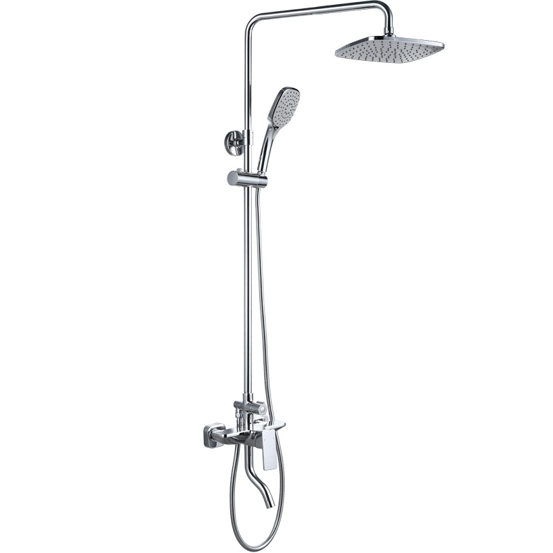 九牧(JOMOO)单把淋浴花洒 方形升降淋浴花洒套装精铜龙头带下出水 不锈钢顶喷