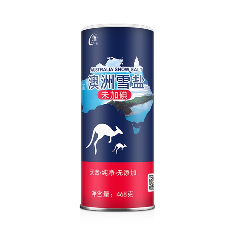 淮牌澳洲雪盐(未加碘)468g/罐 无碘无抗结剂细盐食用盐