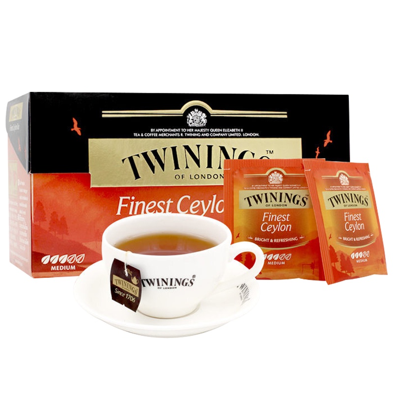 英国川宁(TWININGS) 精品锡兰茶 波兰进口茶叶袋泡茶包25包*2g