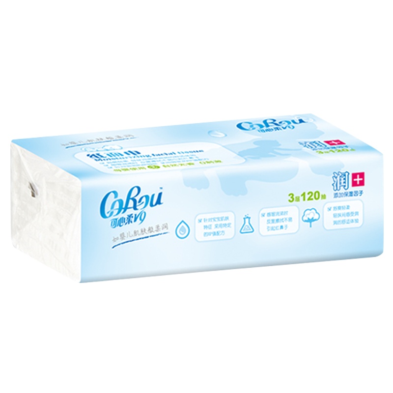 可心柔V9润+保湿抽纸3层120抽 M