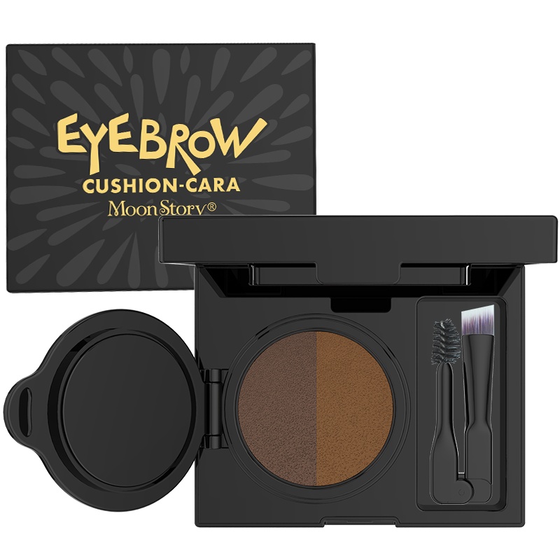 萌黛儿双色气垫染眉膏眉粉笔防水防汗持久不易脱色一字眉初学者