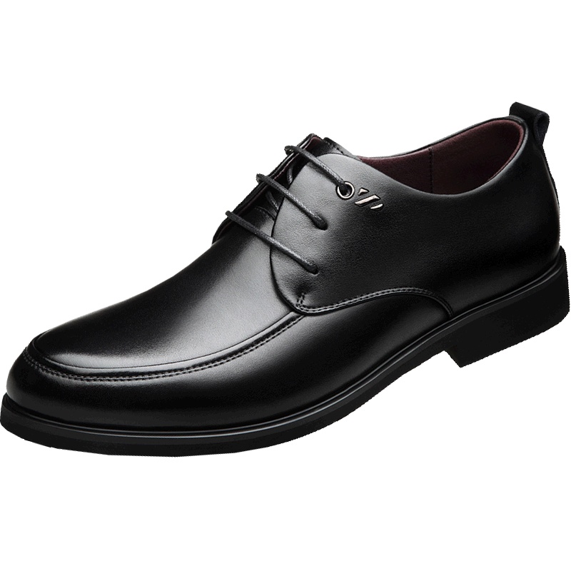 木林森男鞋夏季透气男士商务休闲皮鞋韩版潮流真皮青年正装软底鞋