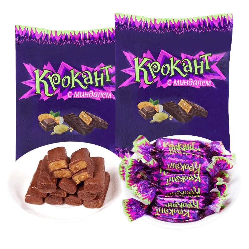 KDV紫皮糖俄罗斯进口原装巧克力夹心糖果500g*2/1袋