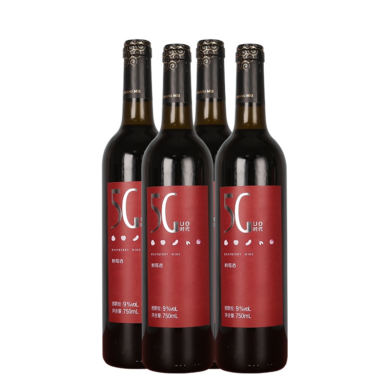 5果精酿红树莓果酒9度750ml*4瓶