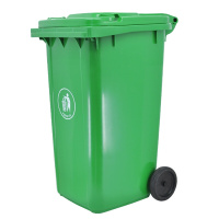 b2V 带盖带滑轮垃圾桶100L