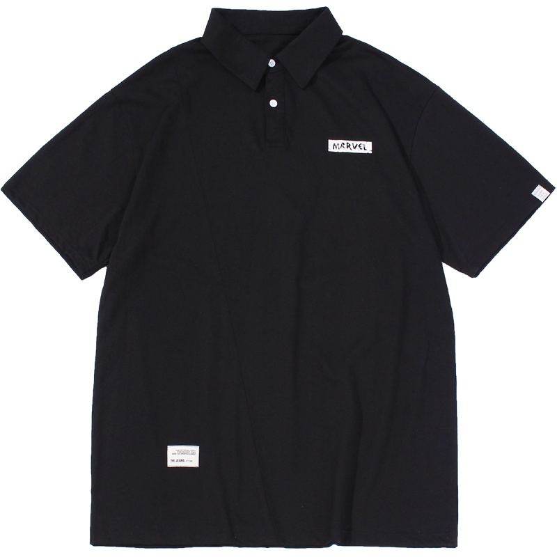 奥朗奴(AOLANGNU)男装2020夏季新款polo衫男240g麻棉印花宽松翻领短袖t恤