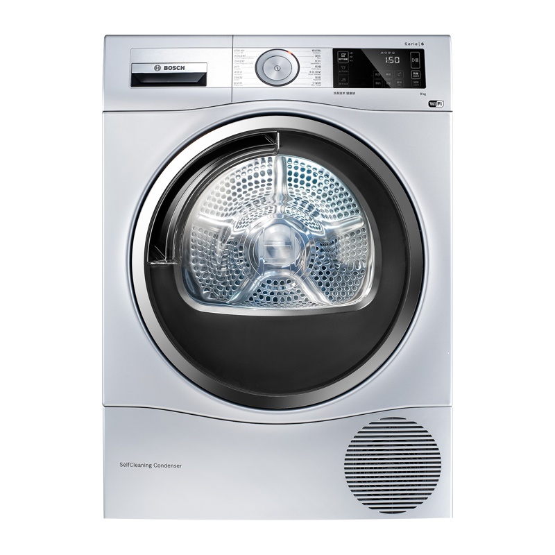 博世(BOSCH)WTU876H80W 9公斤 烘干机 热泵干衣机 婴幼除菌烘 低温护衣 全干即穿 原装进口