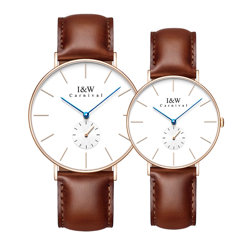 爱沃驰iw瑞士手表男女情侣手表包豪斯风格简约防水石英表