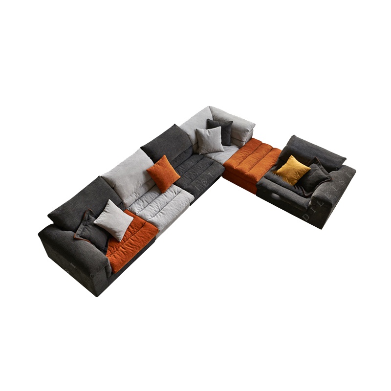 恒享家 沙发 北欧风格羽绒布艺沙发组合简约现代小户型客厅套装家具整装可拆洗 SF026