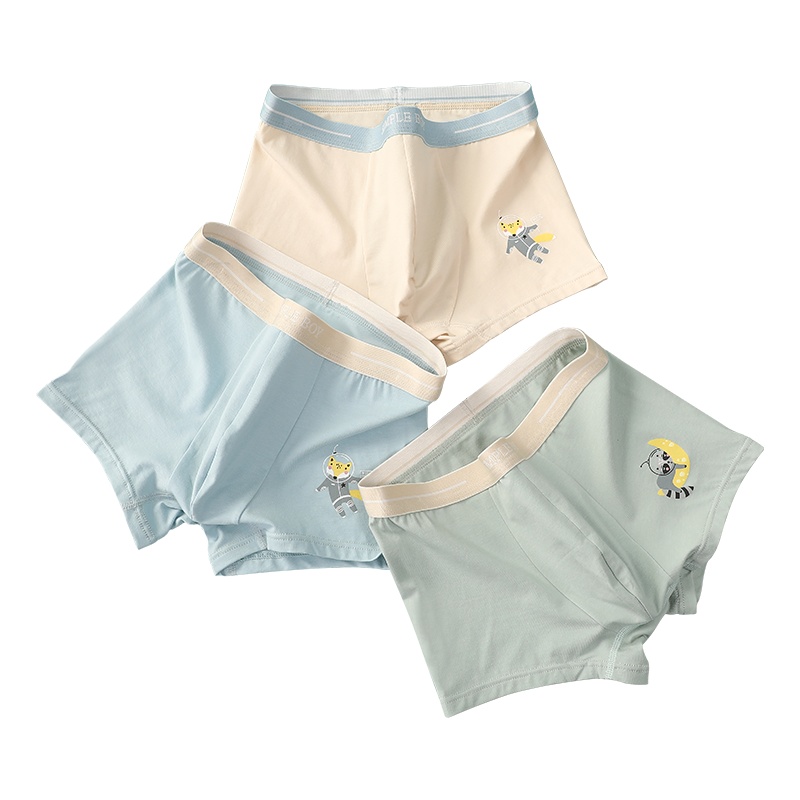 红豆儿童男童A类抑菌内裤棉莫中大童平角内裤三条装