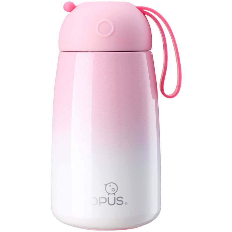 opus不锈钢保温杯女学生韩版清新文艺便携水杯子创意可爱潮流茶杯400ml-渐变樱花粉