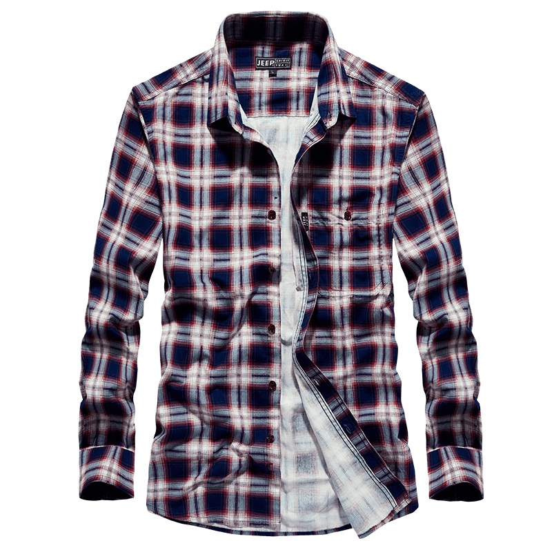 JEEP/吉普衬衫男士2019秋冬新款青年商务休闲时尚百搭长袖衬衫打底衫男装A245