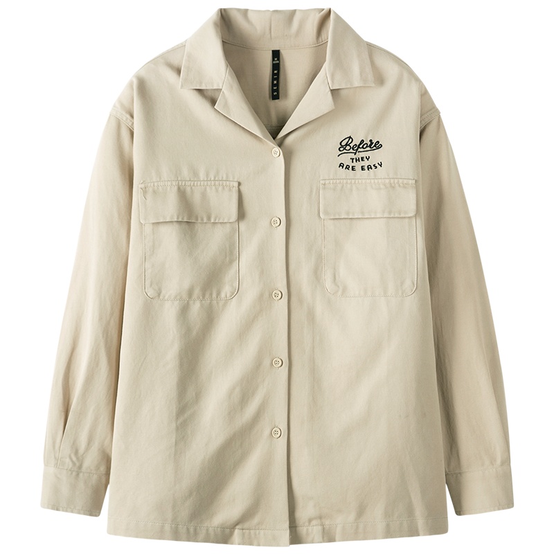 Semir森马外套女复古工装2019春秋新款宽松显瘦外套学生风刺绣帅气bf风