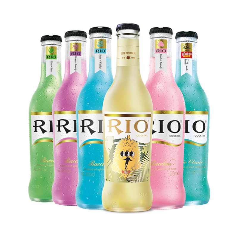 锐澳(RIO)洋酒 鸡尾酒 预调酒果酒混合装(六种口味含榴莲口味)275ml*6瓶