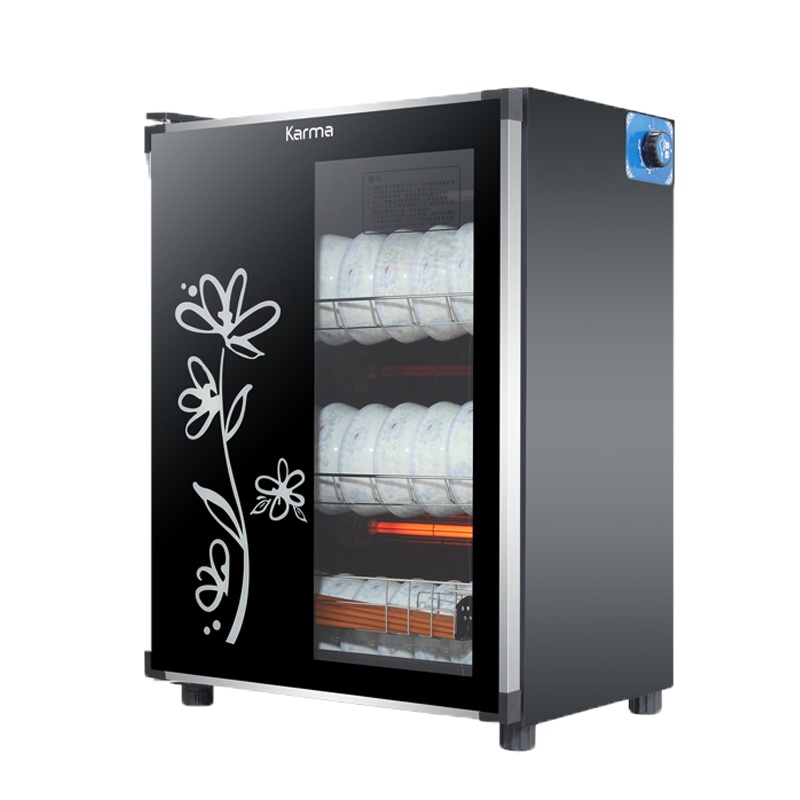 消毒柜小型家用立式迷你茶杯消毒碗柜台式餐具不锈钢保洁柜 新款豪华(线条)78L(3层) 官方标配定制商品