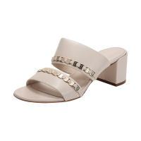 Salvatore Ferragamo 菲拉格慕 女士 TRABIA系列羊皮VARA粗跟凉鞋拖鞋0733805