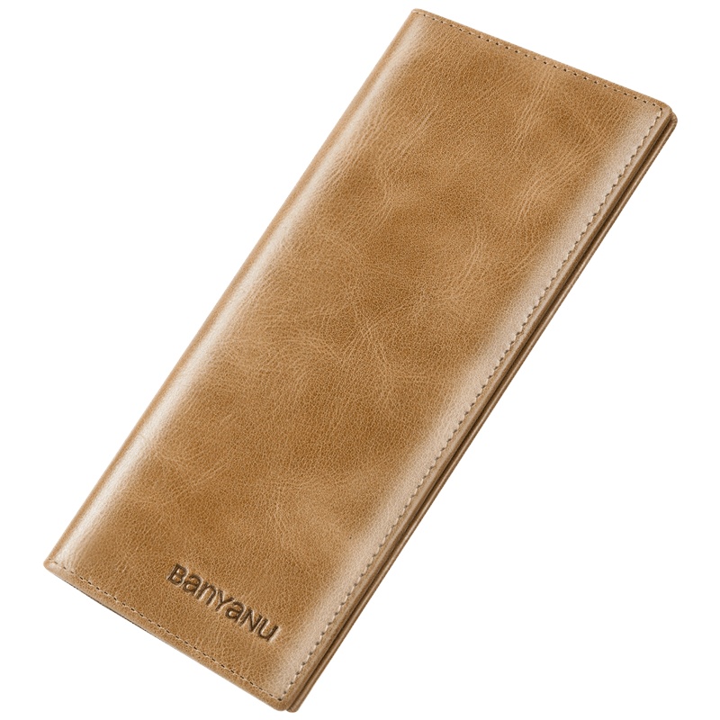 钱包男长款真皮防盗刷皮夹2021新款男式简约复古带拉链牛皮钱夹潮