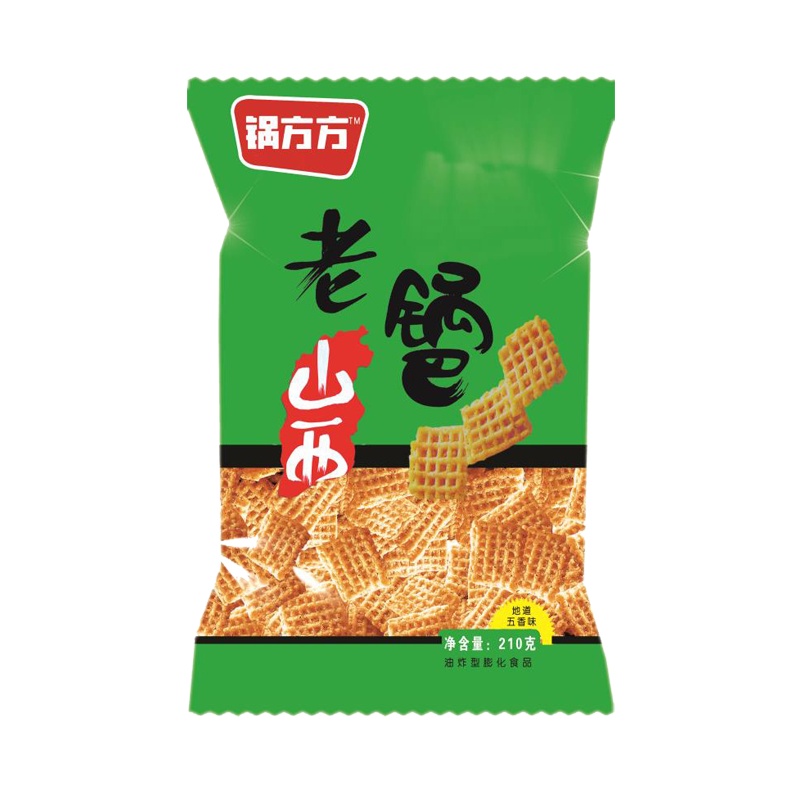 锅方方 山西老锅巴210g/袋装 网红香脆零食五香川香麻辣香脆童年记忆小米粗粮手工锅巴