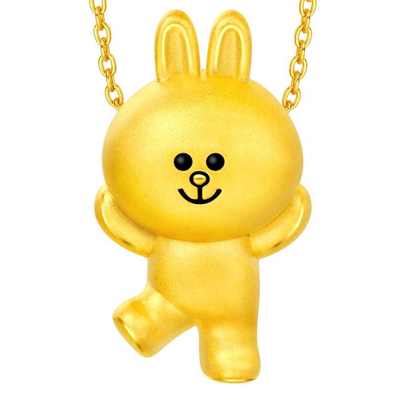 周大福 金吊坠珠宝首饰LINE FRIENDS系列可妮兔金吊坠R22069定价