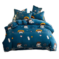 绘窝(HuiWo)家纺 冬季加厚法兰绒单被套云丝绒法兰绒被罩单件 魔法绒水晶绒被套单件 简约风秋冬加厚印花保暖法