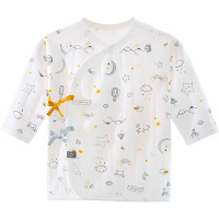 Aengbay婴儿上衣春秋纯棉0-3个月宝宝单件上衣和尚服打底衣