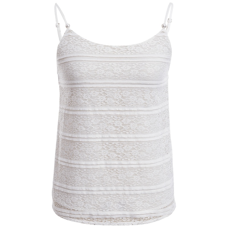 欧昵雪夏装性感蕾丝吊带背心女内搭显瘦可调节打底衫上衣