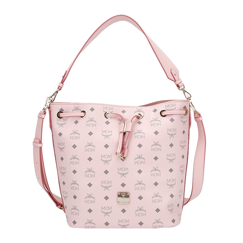 MCM 女士 Soft Berlin Visetos系列粉色人造革手提单肩斜挎抽包 MWDAASE01QH001