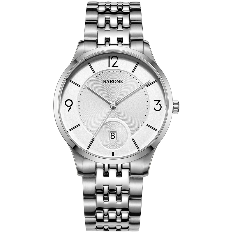 雷诺正品手表男潮石英表钢带防水日历商务休闲男士手表8600439