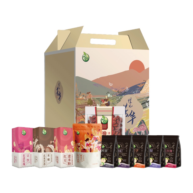 禾煜 煜见芳华2140g(苦荞茶 珍珠枣 玫瑰花 红豆薏仁粉 胎菊 黑枸杞 枸杞子 麦片 米稀)