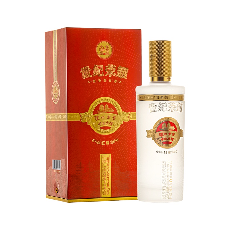 泸州老窖 世纪荣耀 红耀浓香型白酒52度500ml单瓶装宴请