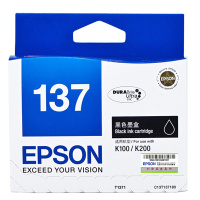 爱普生(EPSON) T137黑色墨盒 适用K100/K200/K105/K205 T1371黑色墨盒 宁选