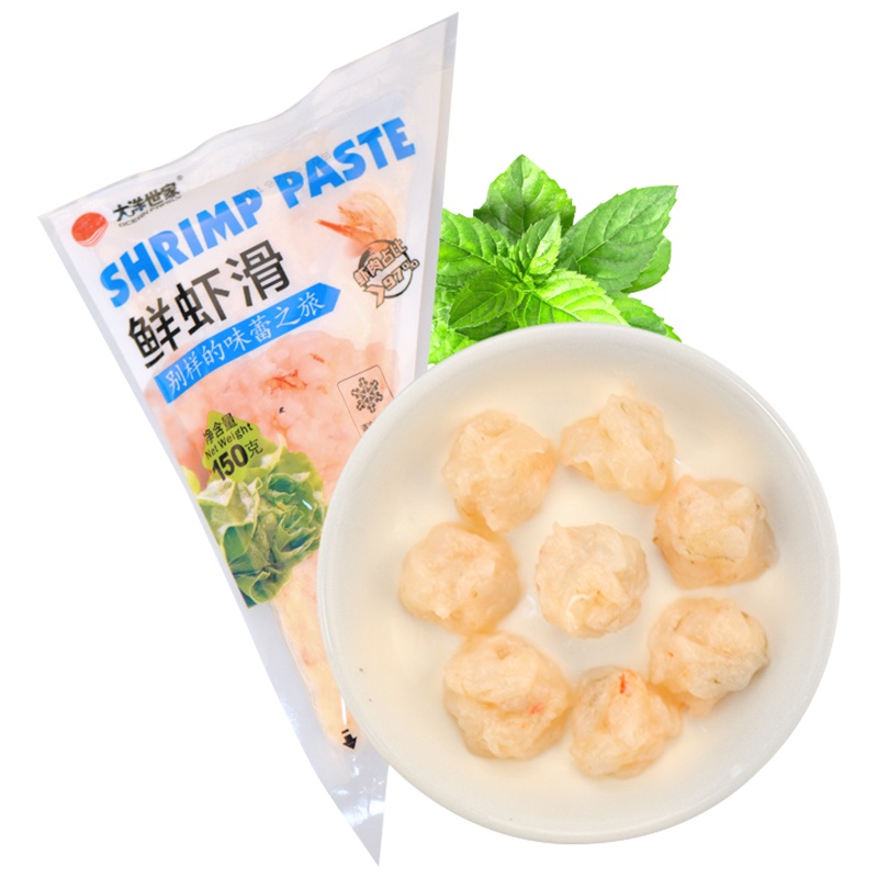 大洋世家 鲜虾滑150g 袋装 虾肉含量97%以上 冷冻虾 海鲜水产 生鲜 火锅丸子 进口海鲜