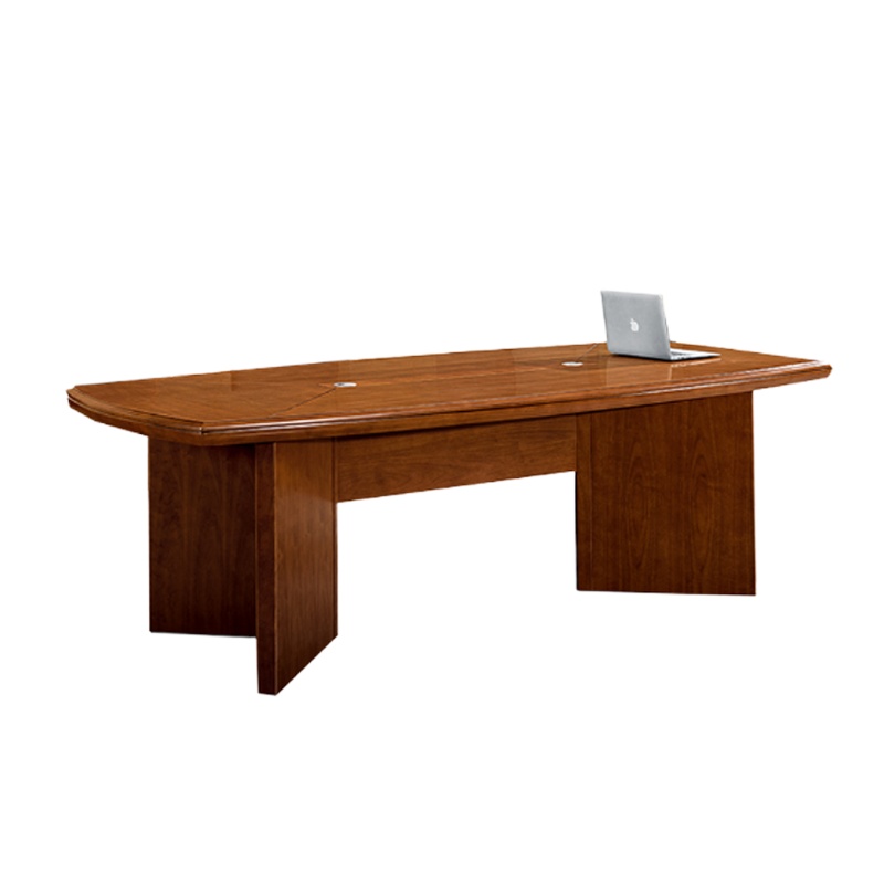 麦格尚 实木培训桌 员工会议桌 洽谈桌 接待桌 会议台S905C48H 新胡桃色 4800*1800*760
