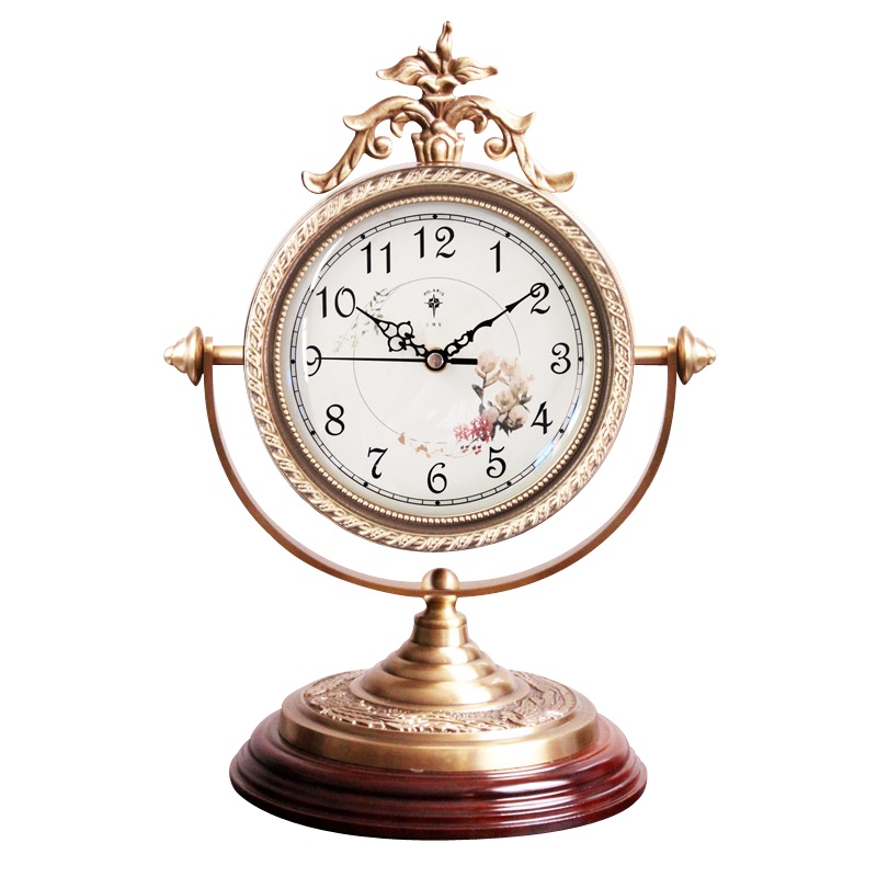 北极星(POLARIS) 美式黄铜钟表复古欧式座钟仿古台钟客厅卧室桌面台式装饰大摆件实木创意钟表