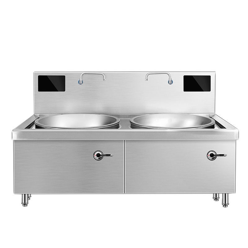 乐创(lecon) 双头大锅灶 RM-SDC20C-09 豪华工程款双灶大炒灶 15KW