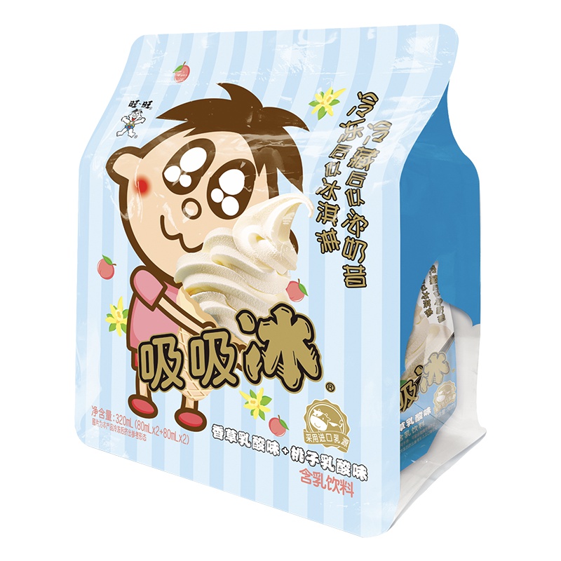 旺旺 吸吸冰综合包(桃子味+香草味) 80g*4
