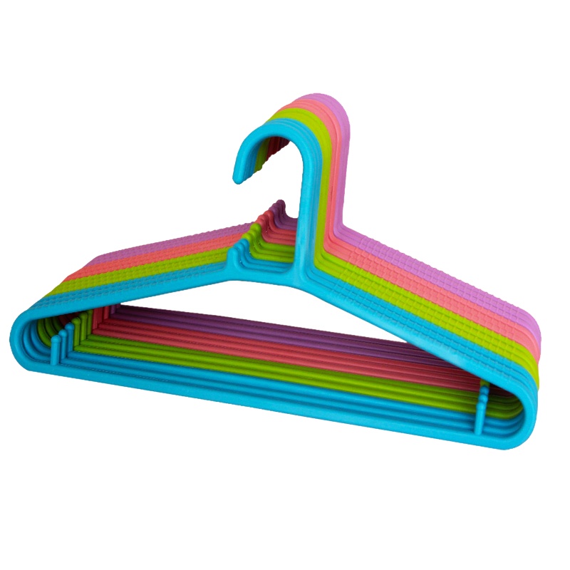 康丰 塑料加厚10mm 12支 浸塑防滑无痕晾晒 衣撑 干湿两用 衣架