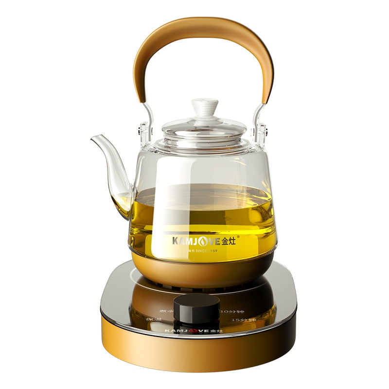 金灶 A-66 玻璃提梁壶带手把煮茶器智能电茶炉家里电水壶金色