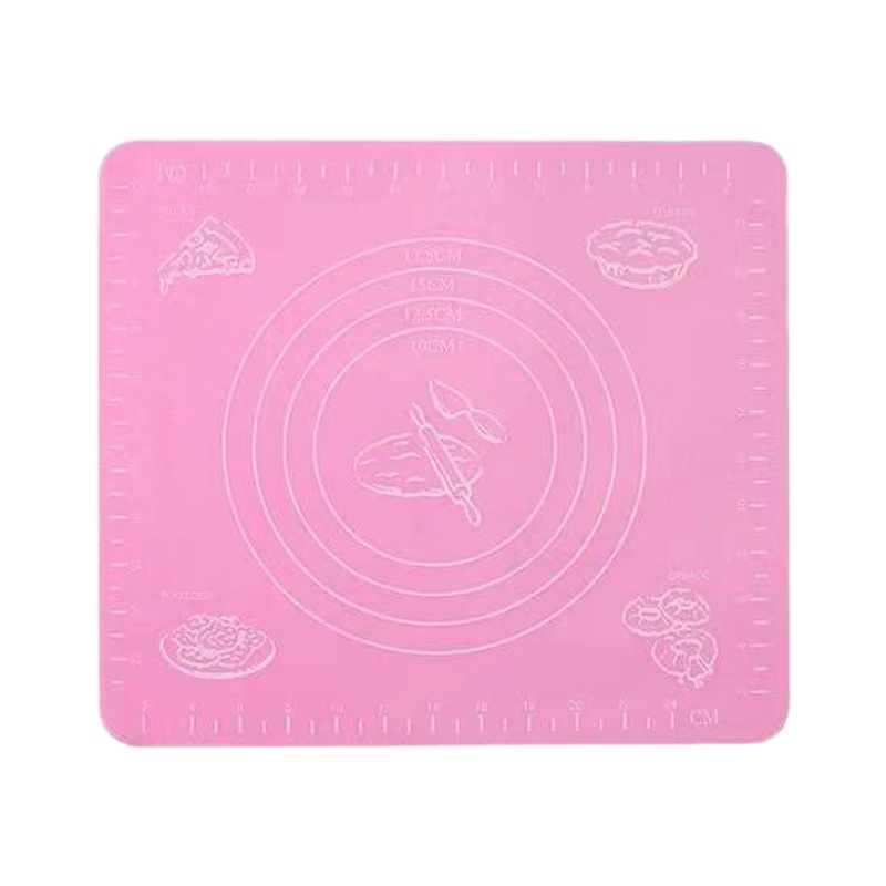 [新年特卖]大号 耐高温揉面垫 防滑案板作台加厚不粘擀面垫烘焙工具吉祥鹤 29-26cm粉色(送切面刀)